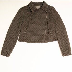 MARRAKECH - Black Quilted Moto Jacket - Full Zip - Size XS Womens